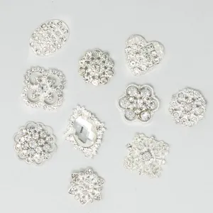 Small Sizes | Bulk Silver Rhinestone Embellishments