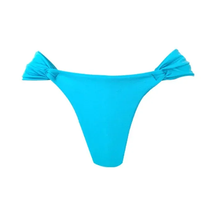 Solid Turquoise Blue Brazilian Classic Side Scrunch Bikini Bottom