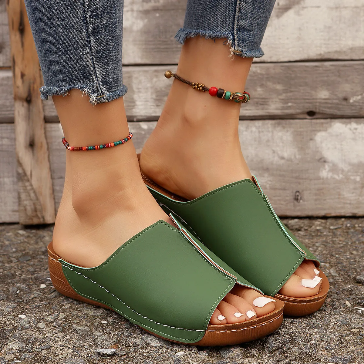 Solid Wedges Sandals