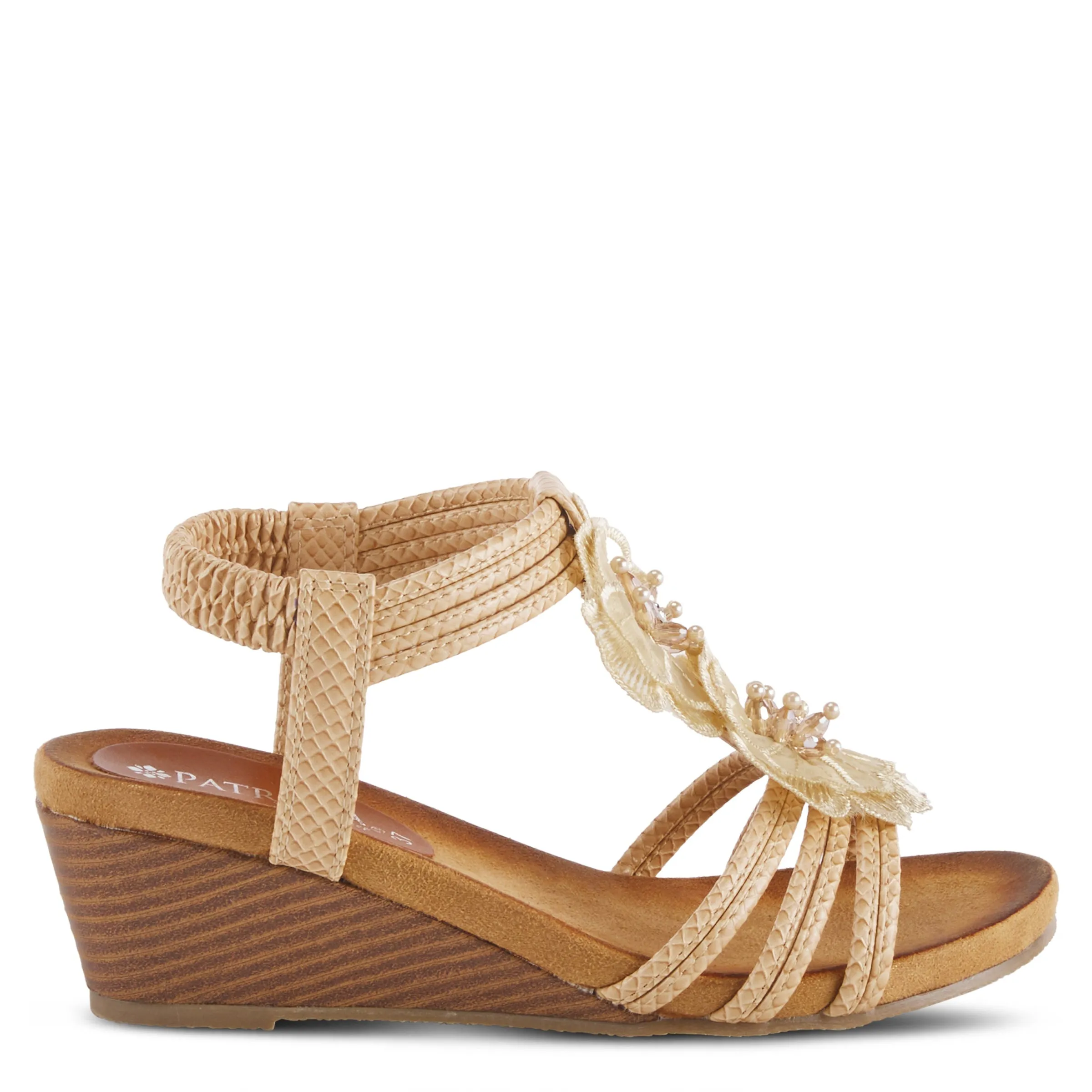 Spring Step Shoes  Patrizia Flowering Sandal Women’s Vegan Leather 2.38" Wedge