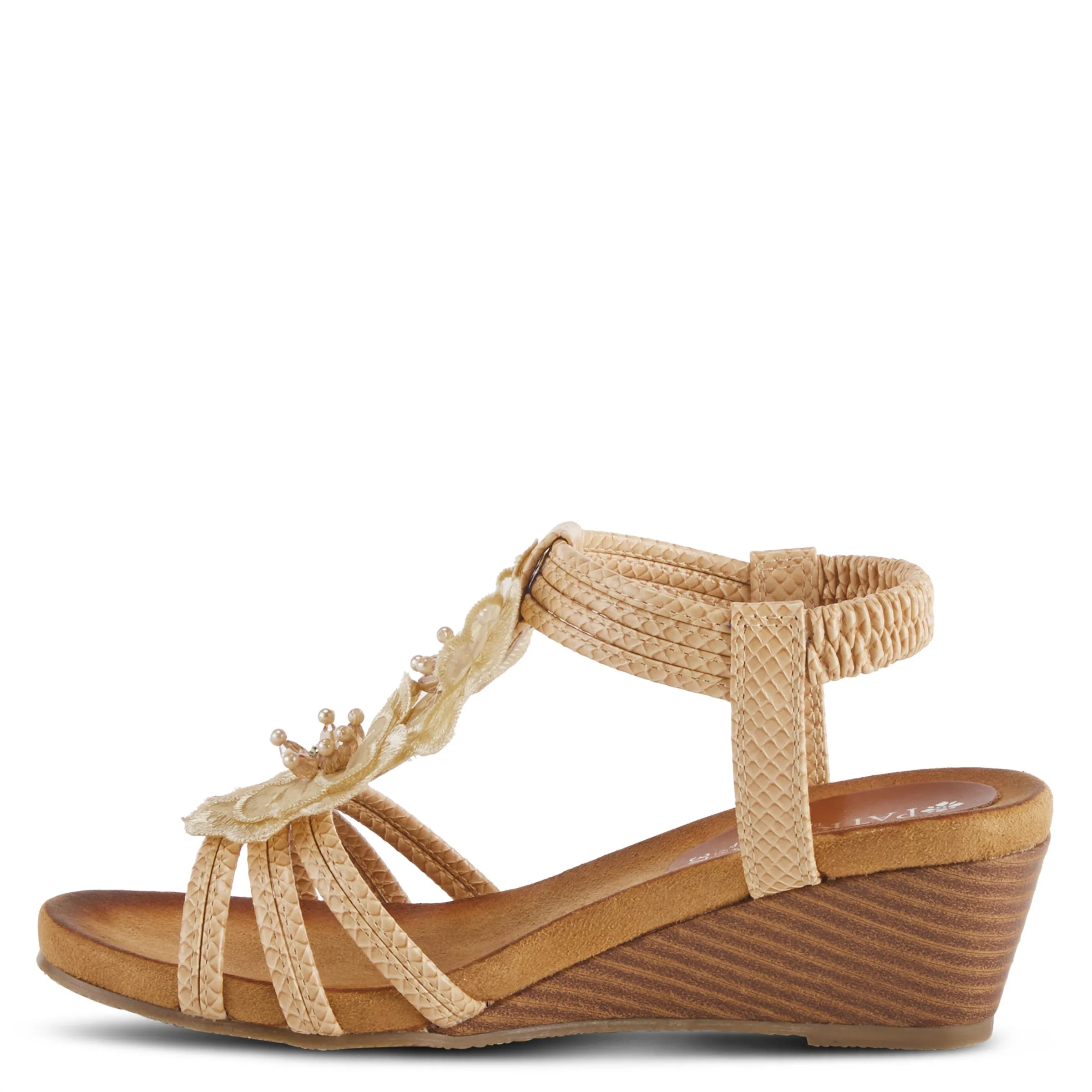 Spring Step Shoes  Patrizia Flowering Sandal Women’s Vegan Leather 2.38" Wedge