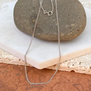Sterling Silver Polished 1.60mm Curb Link Chain Necklace