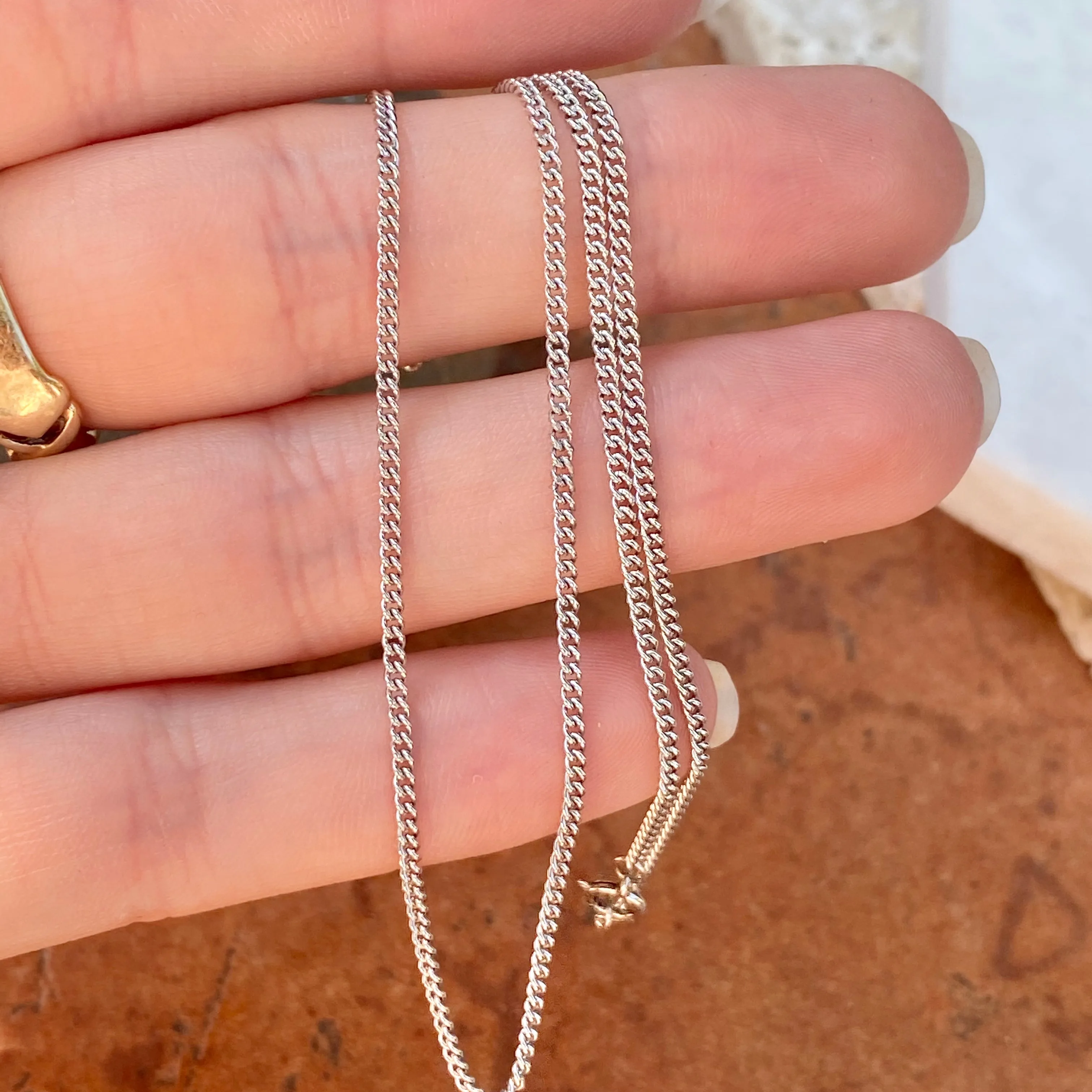 Sterling Silver Polished 1.60mm Curb Link Chain Necklace