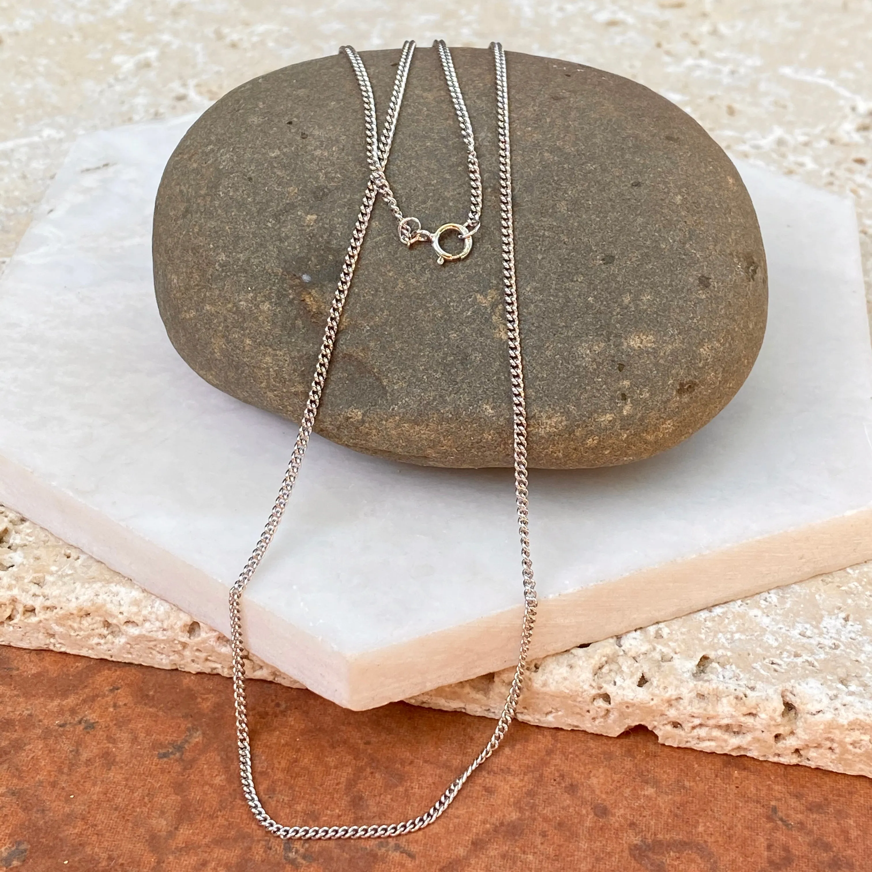 Sterling Silver Polished 1.60mm Curb Link Chain Necklace