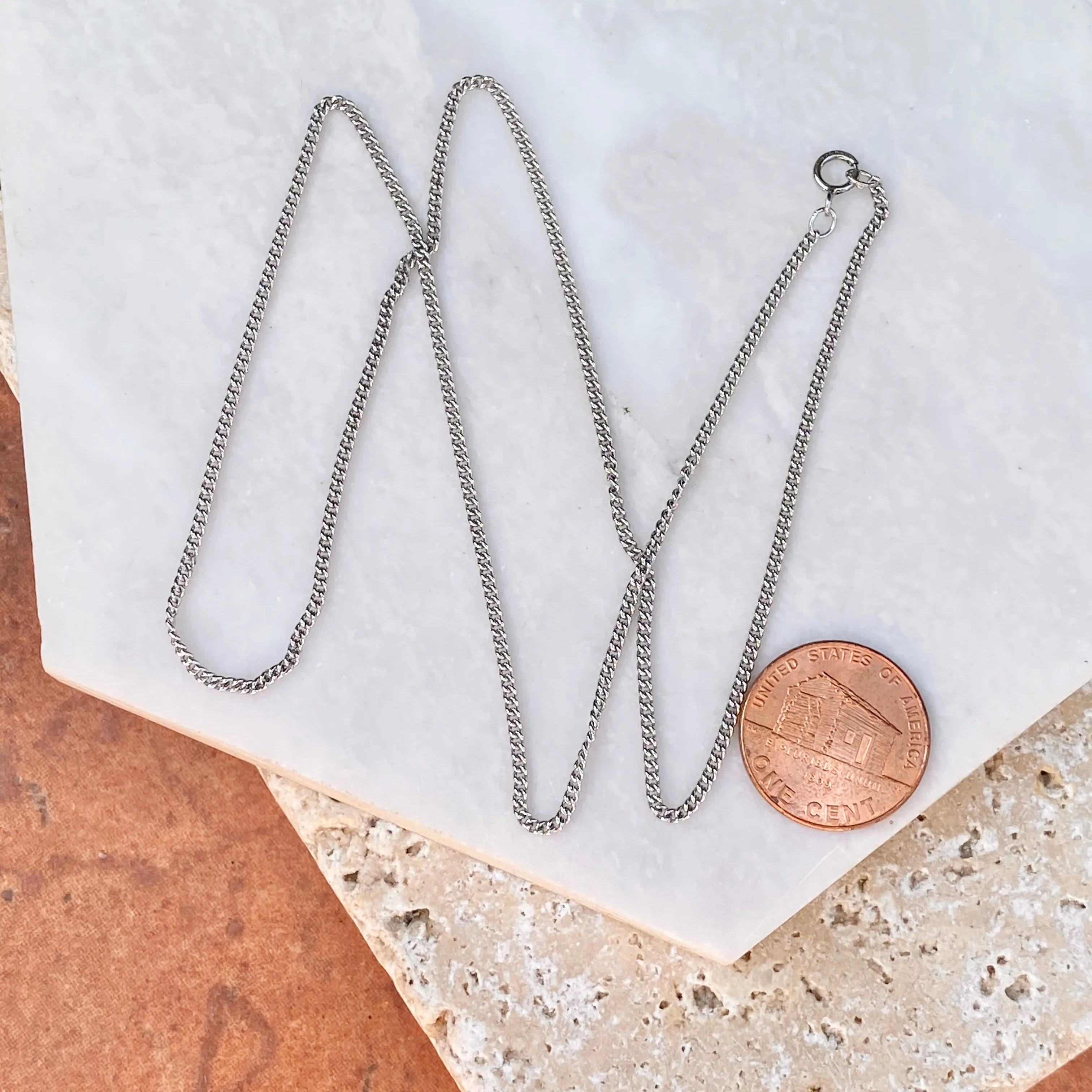 Sterling Silver Polished 1.60mm Curb Link Chain Necklace