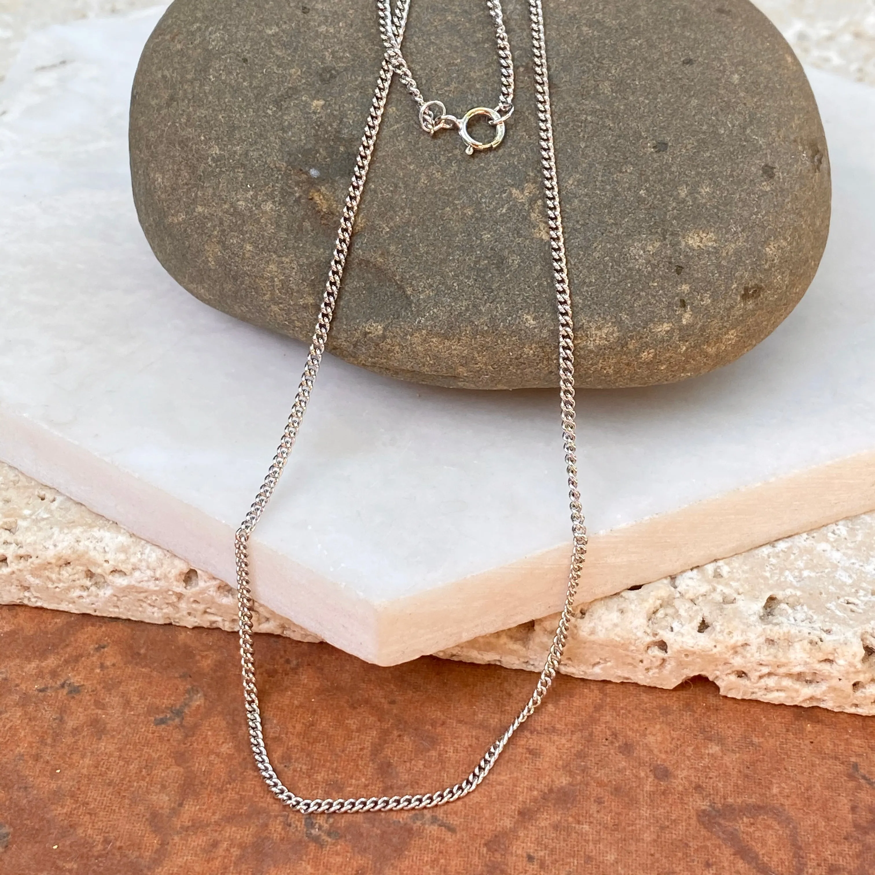 Sterling Silver Polished 1.60mm Curb Link Chain Necklace