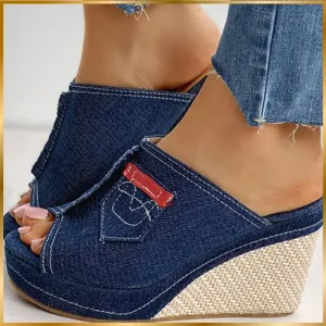 Stylish Denim Wedges