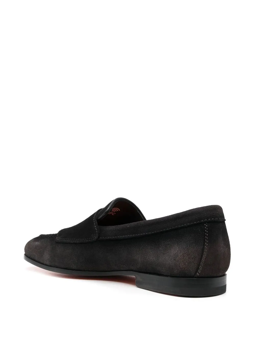 Suede double-buckle loafer