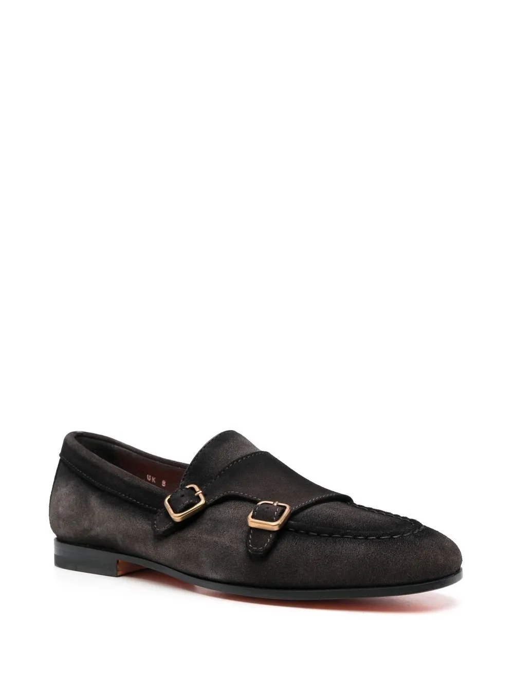 Suede double-buckle loafer