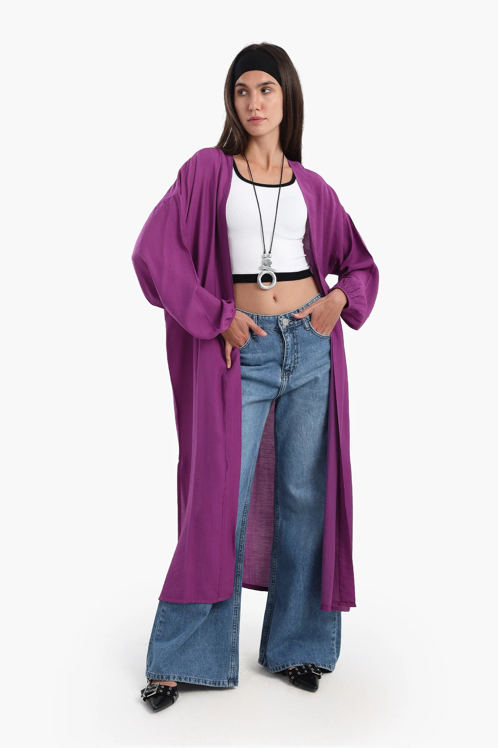 Summer Cardigan with Elastic Cuffs