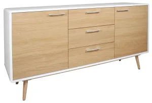 Sweden White & Oak 2 Door 3 Drawer Sideboard