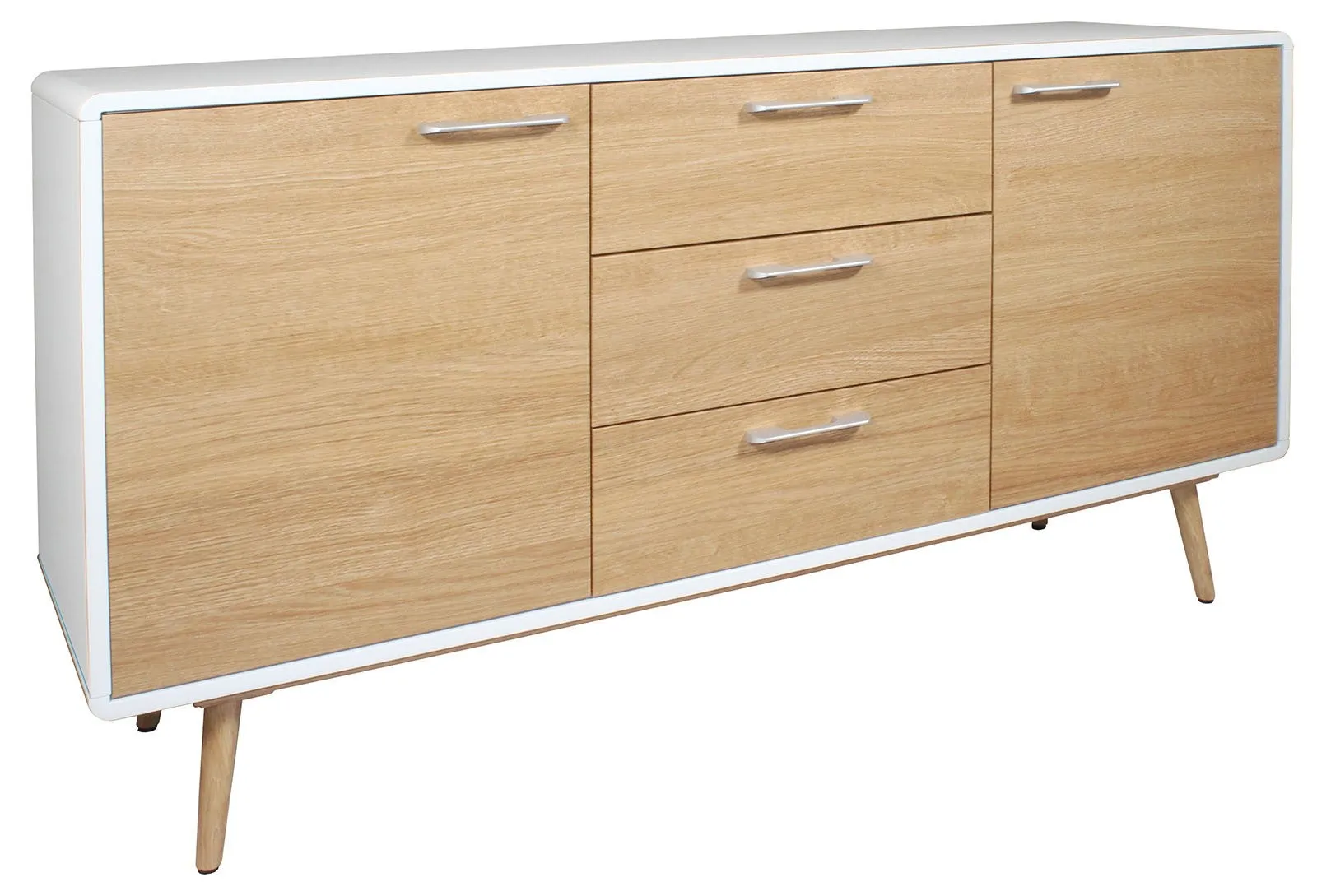 Sweden White & Oak 2 Door 3 Drawer Sideboard
