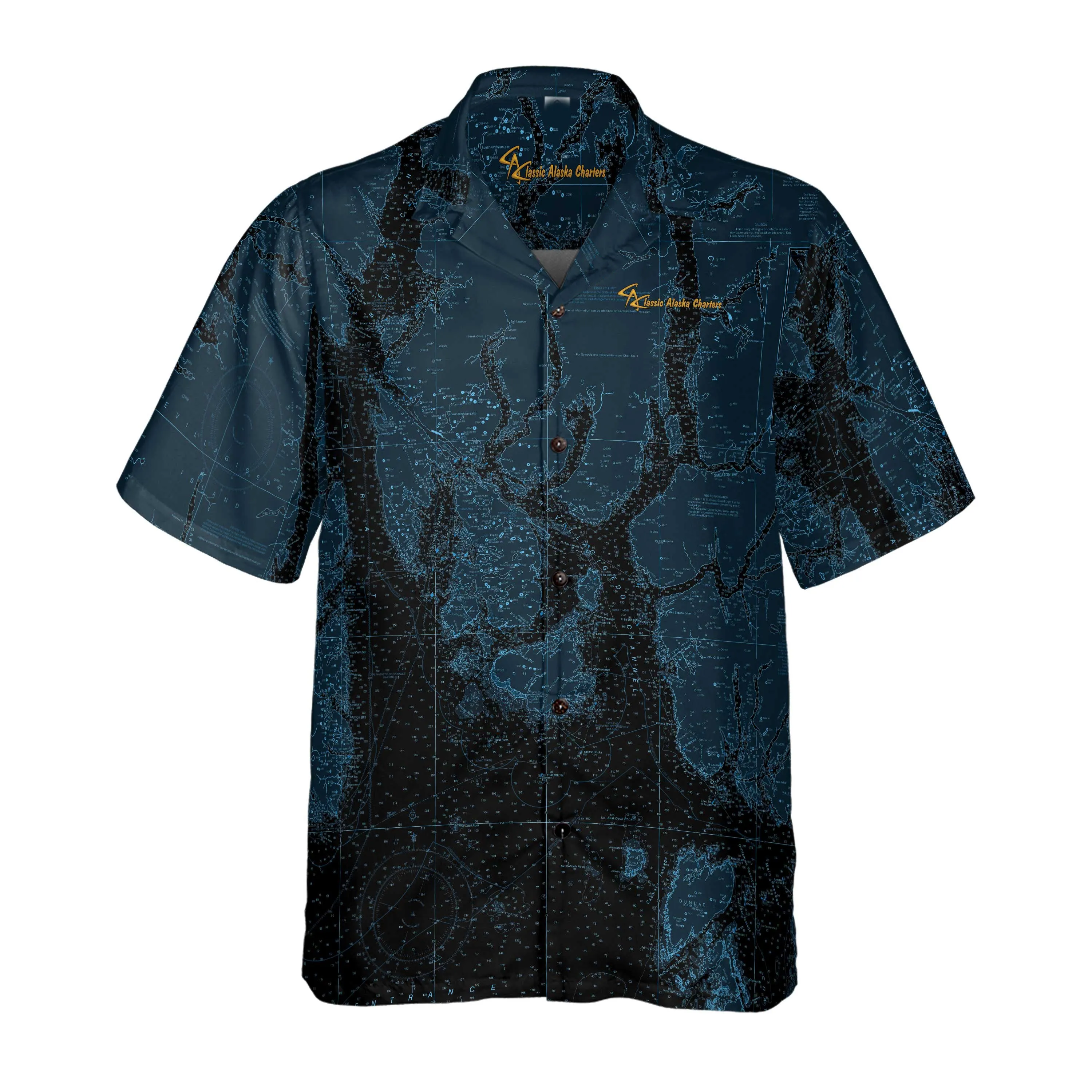 The CAC Midnight Blue Coconut Button Camp Shirt