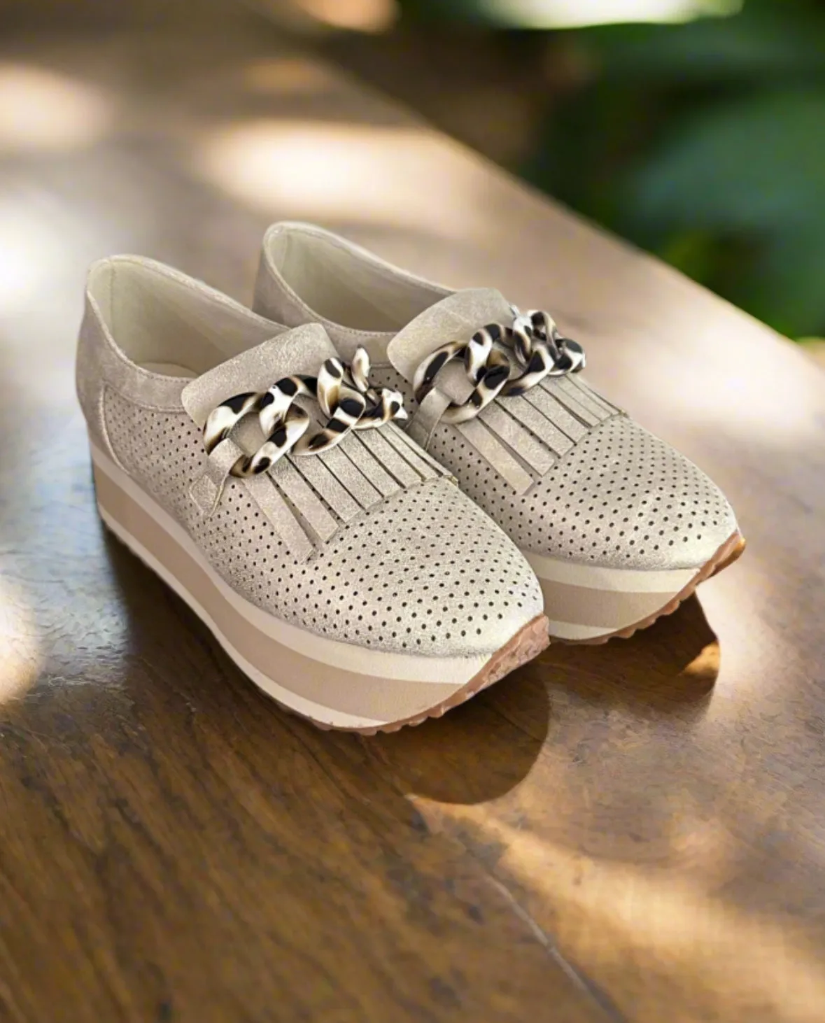 The Paloma Tortoiseshell Loafer | Nude Shimmer
