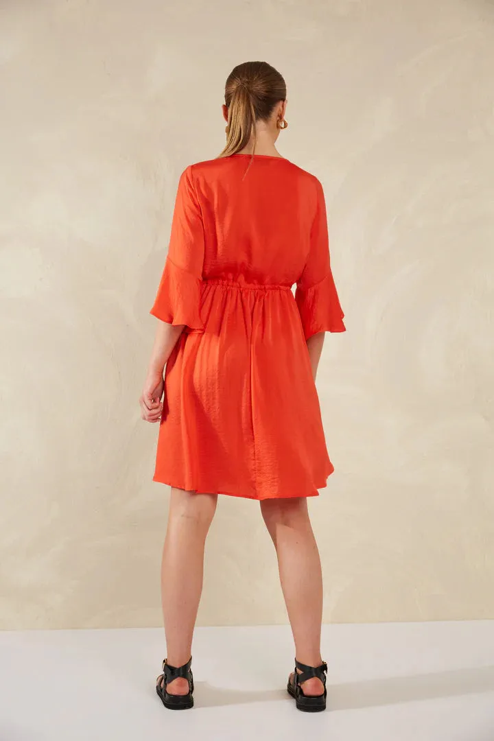 Tie-Waist Mini Dress - Aperol