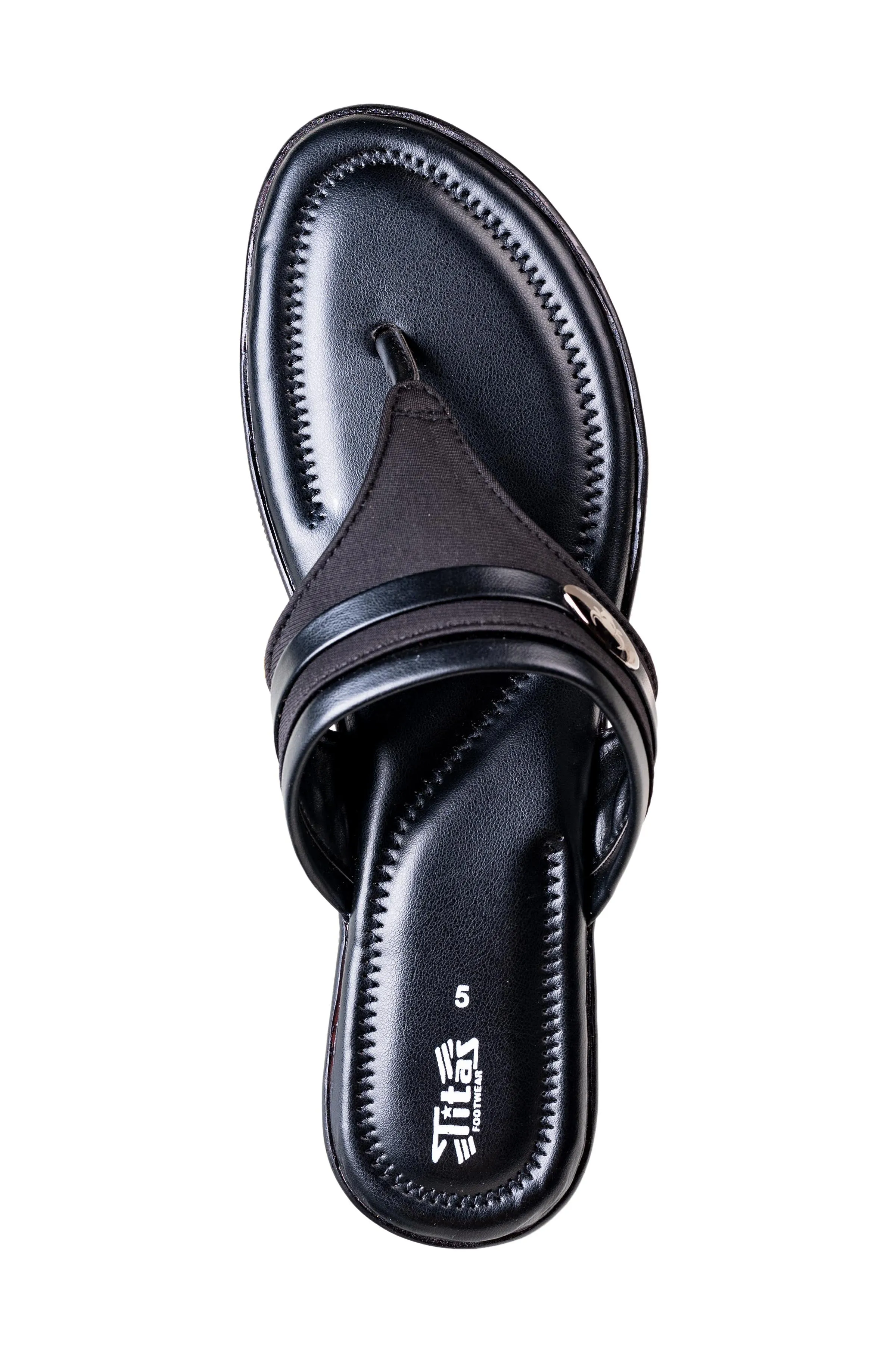 Titas Ladies Black Chappal (Cs C 230824)