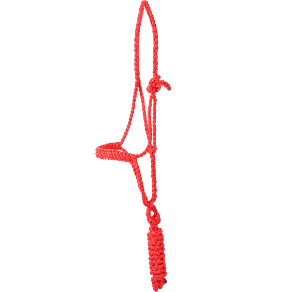 TKCAS/HTR--Red Halter Rope w/Lead & Braided Mule Tape