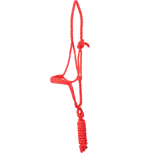 TKCAS/HTR--Red Halter Rope w/Lead & Braided Mule Tape