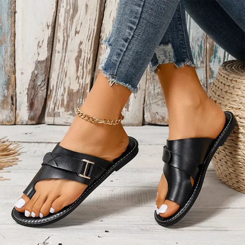 Toe-Loop Slip-On Sandals | Adjustable Strap | Stylish & Comfortable