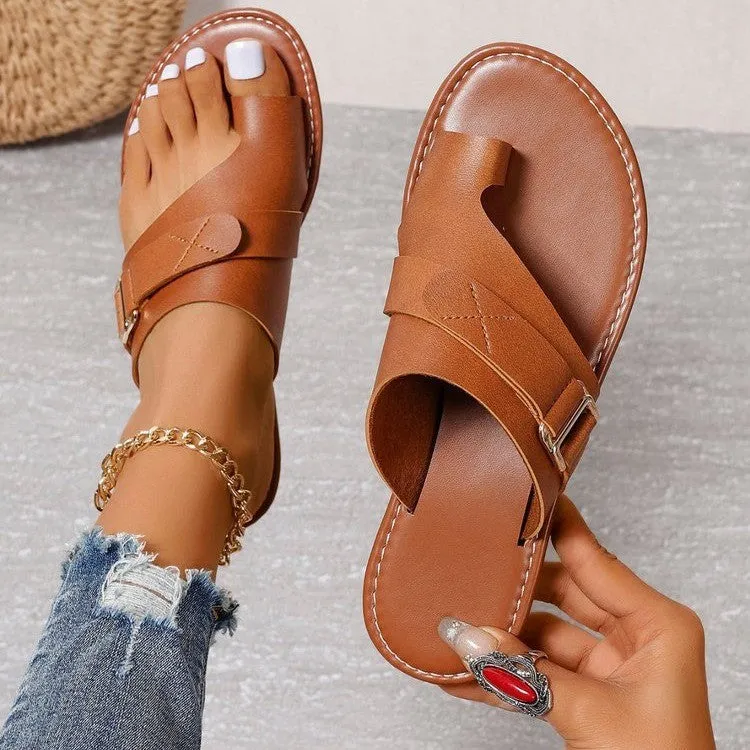 Toe-Loop Slip-On Sandals | Adjustable Strap | Stylish & Comfortable