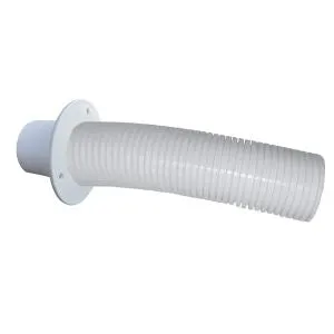 TRIDENT 4' stern flex hose with transom flange, white. Sold per each.