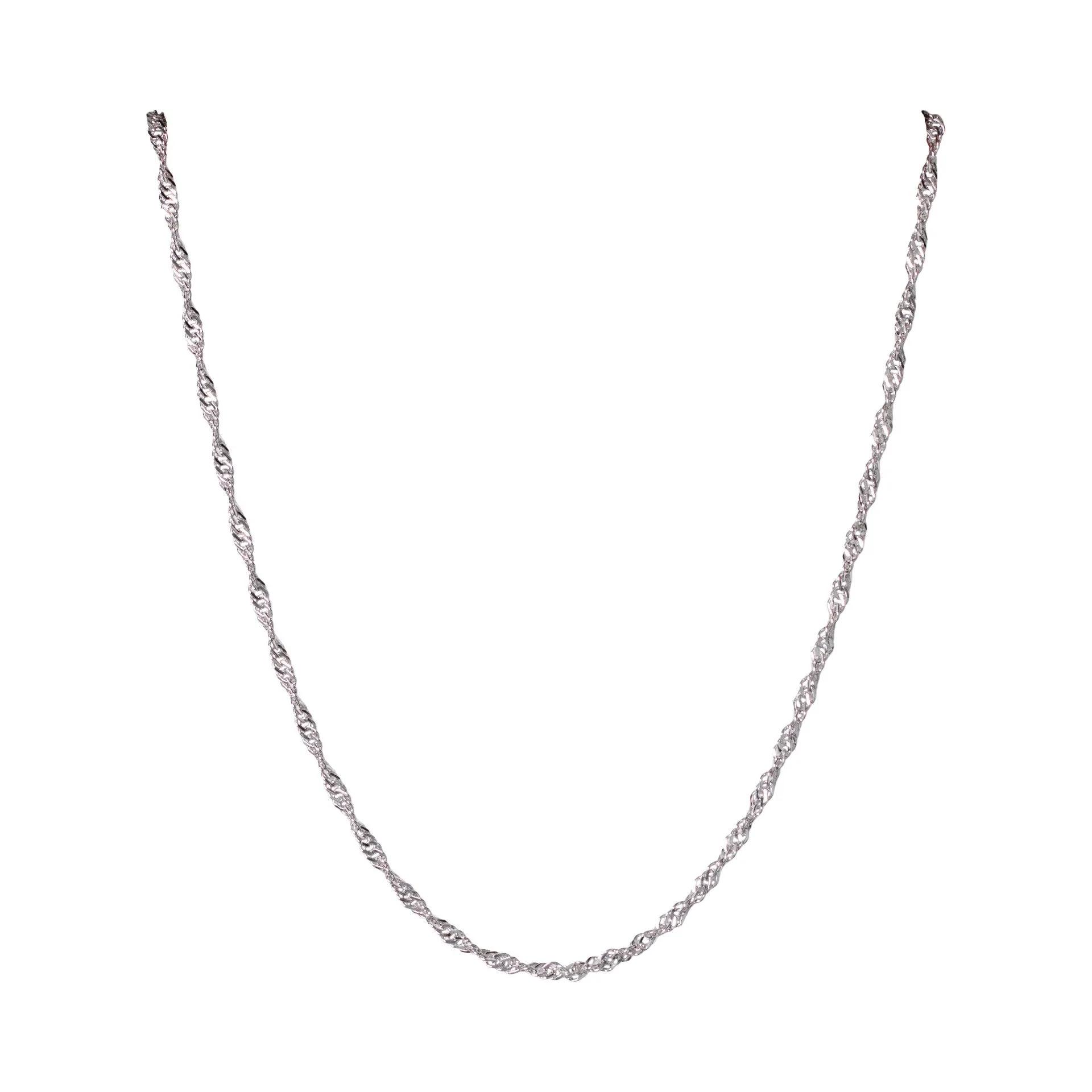 Twisted Rope Chain Choker in Silver