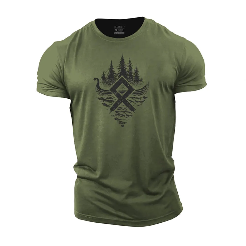 Viking Boat Cotton T-shirt