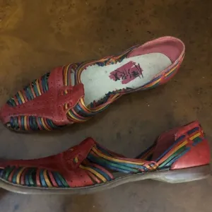 Vintage 80s 90s colorful Huarache sandal flats 8 N