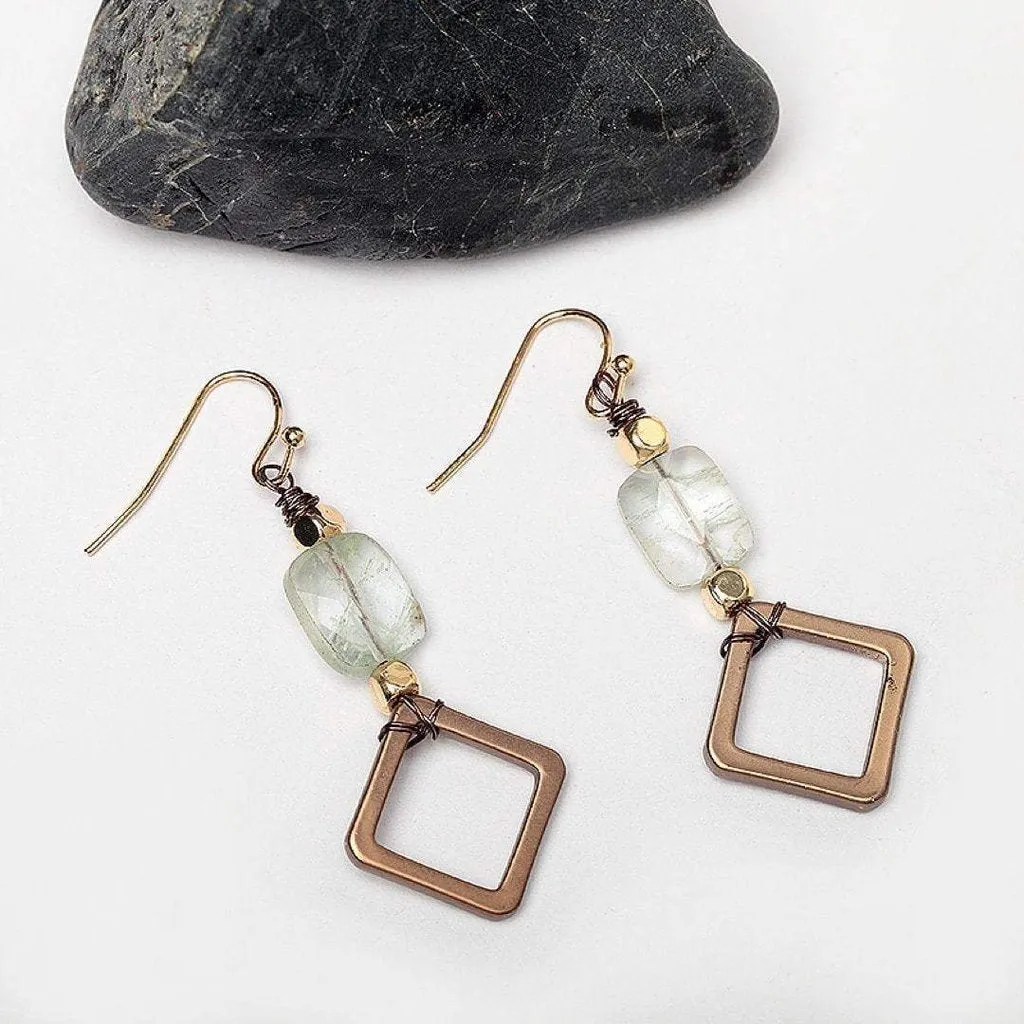 Vintage Natural Stone Drop Earrings