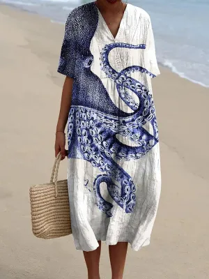 Vintage Octopus Flow Dress