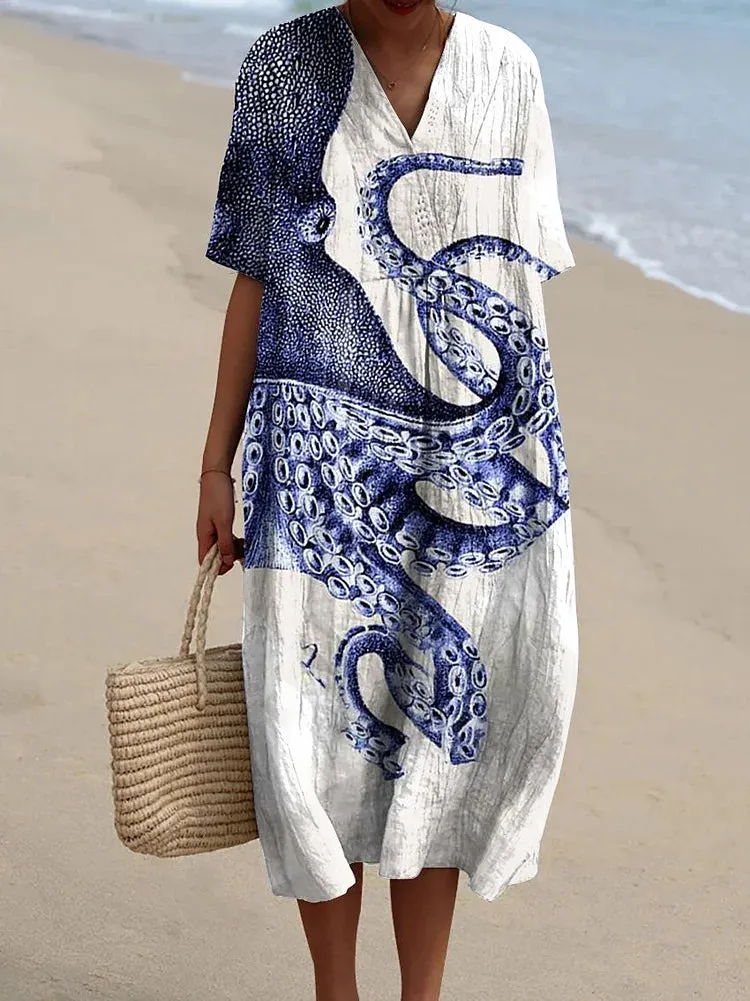 Vintage Octopus Flow Dress