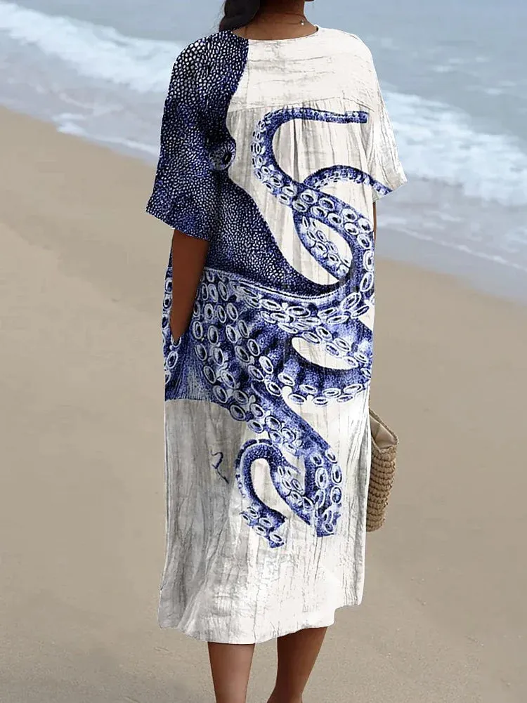 Vintage Octopus Flow Dress