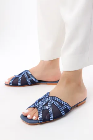 Viny - Women's Beaded Bling Flat Sandals