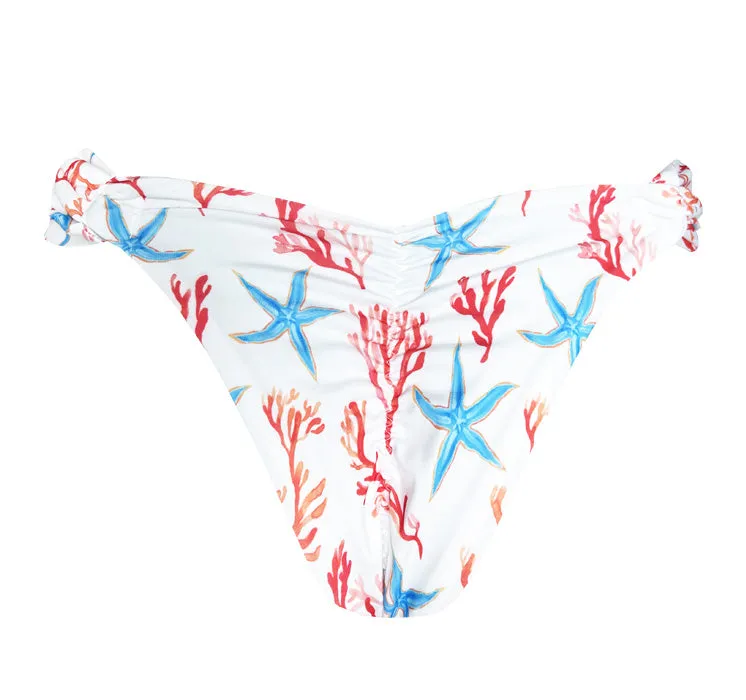White Starfish Brazilian Classic Side Scrunch Bikini Bottom