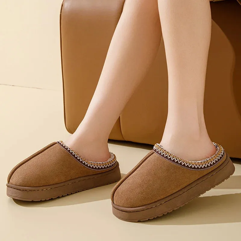 Women Winter Plush Cotton Slippers