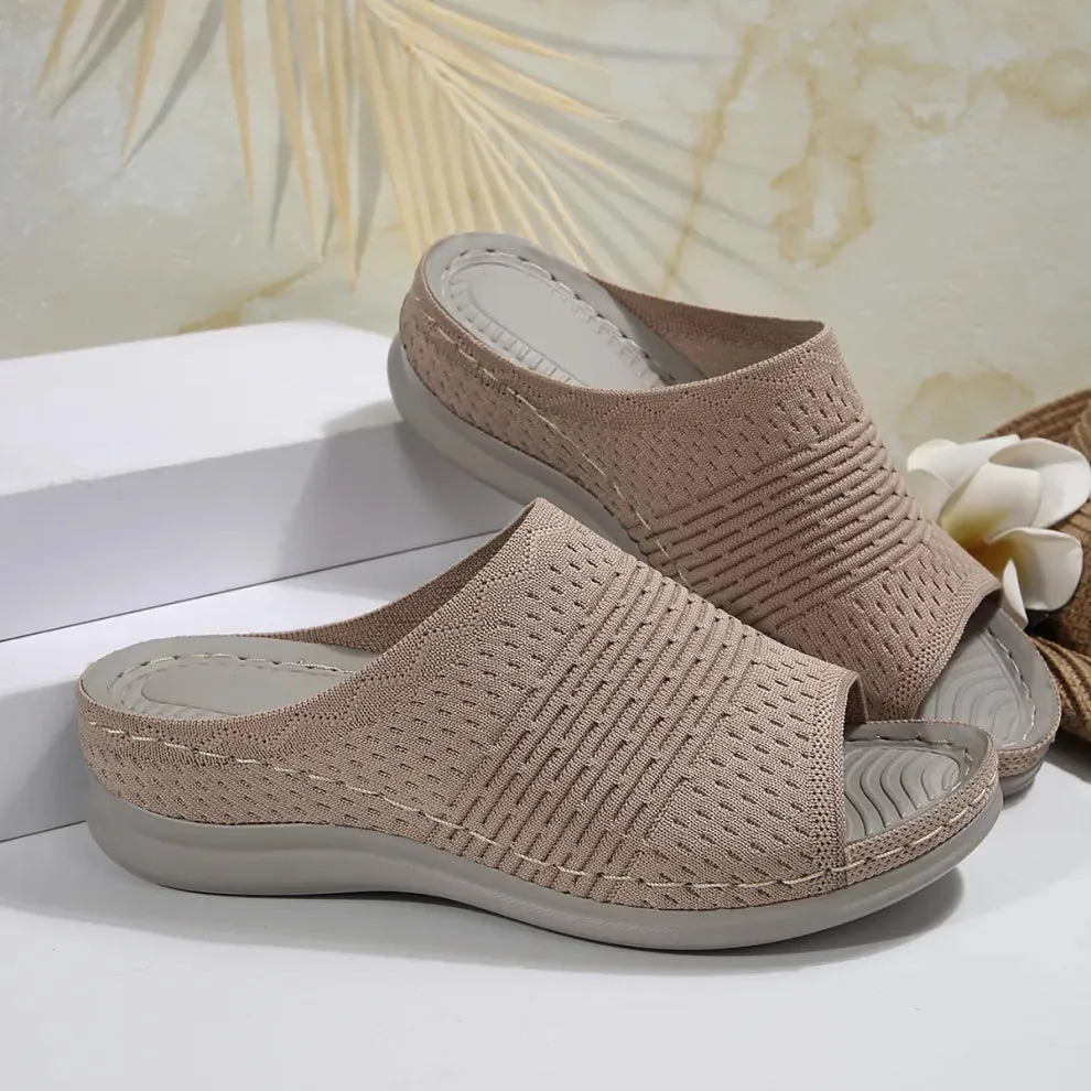 Women's Breathable Fabric Wedge Sandals - Lightweight and Stylish
