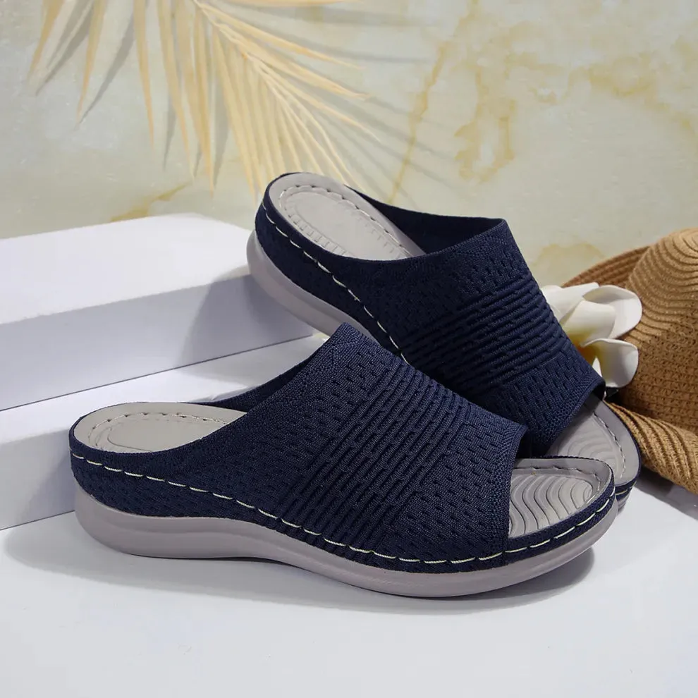 Women's Breathable Fabric Wedge Sandals - Lightweight and Stylish