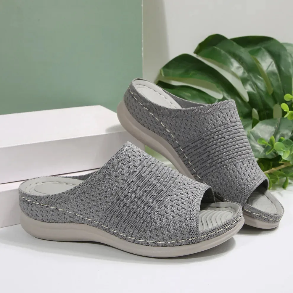 Women's Breathable Fabric Wedge Sandals - Lightweight and Stylish
