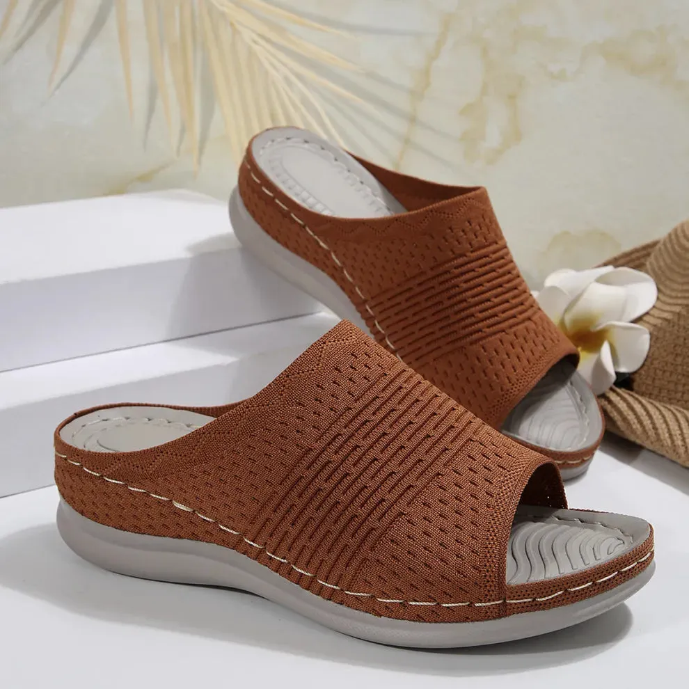 Women's Breathable Fabric Wedge Sandals - Lightweight and Stylish