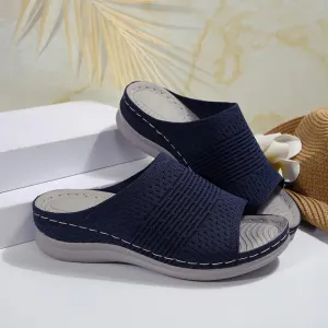 Women's Breathable Fabric Wedge Sandals - Lightweight and Stylish