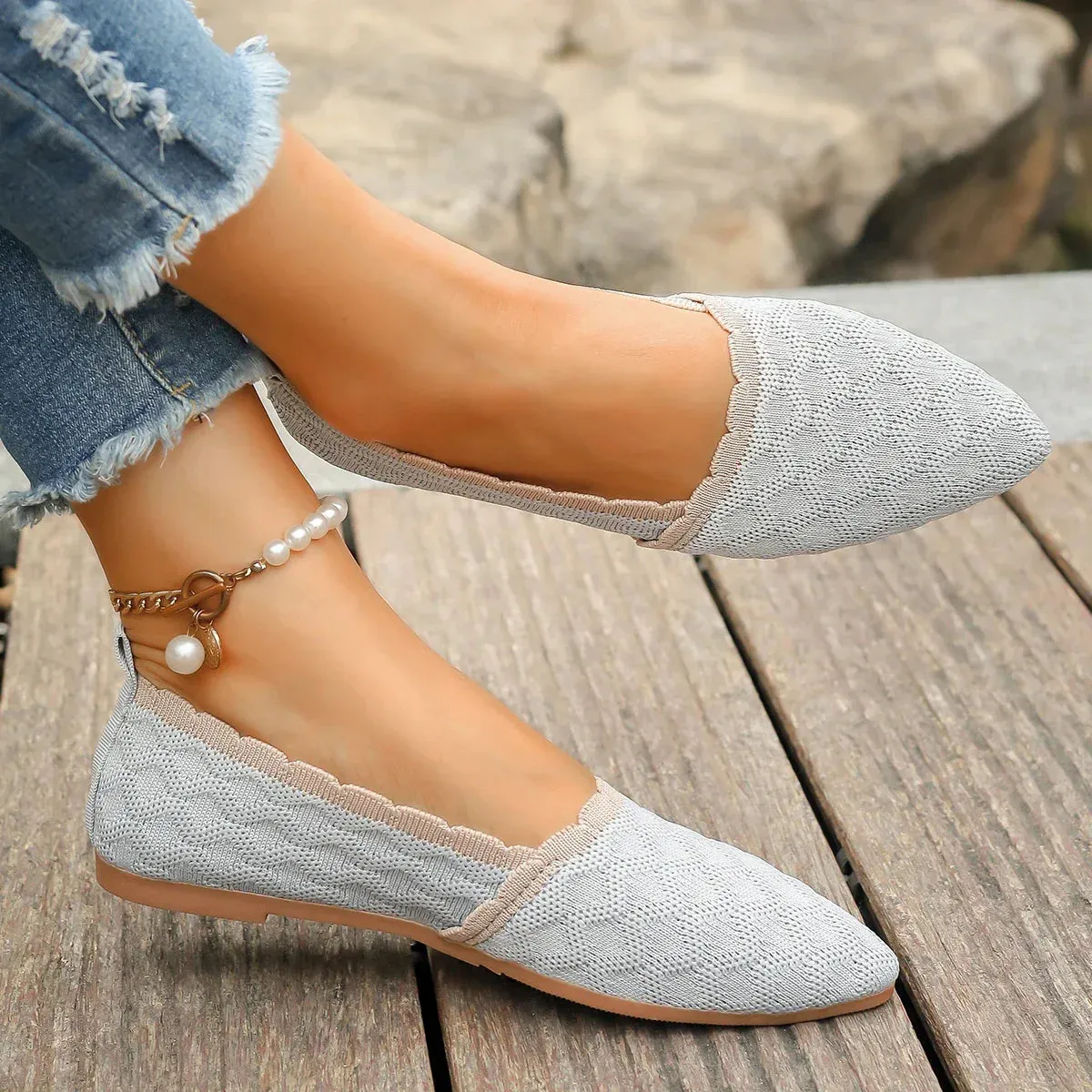 Woven Pointed Ballet Flats