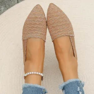Woven Pointed Ballet Flats