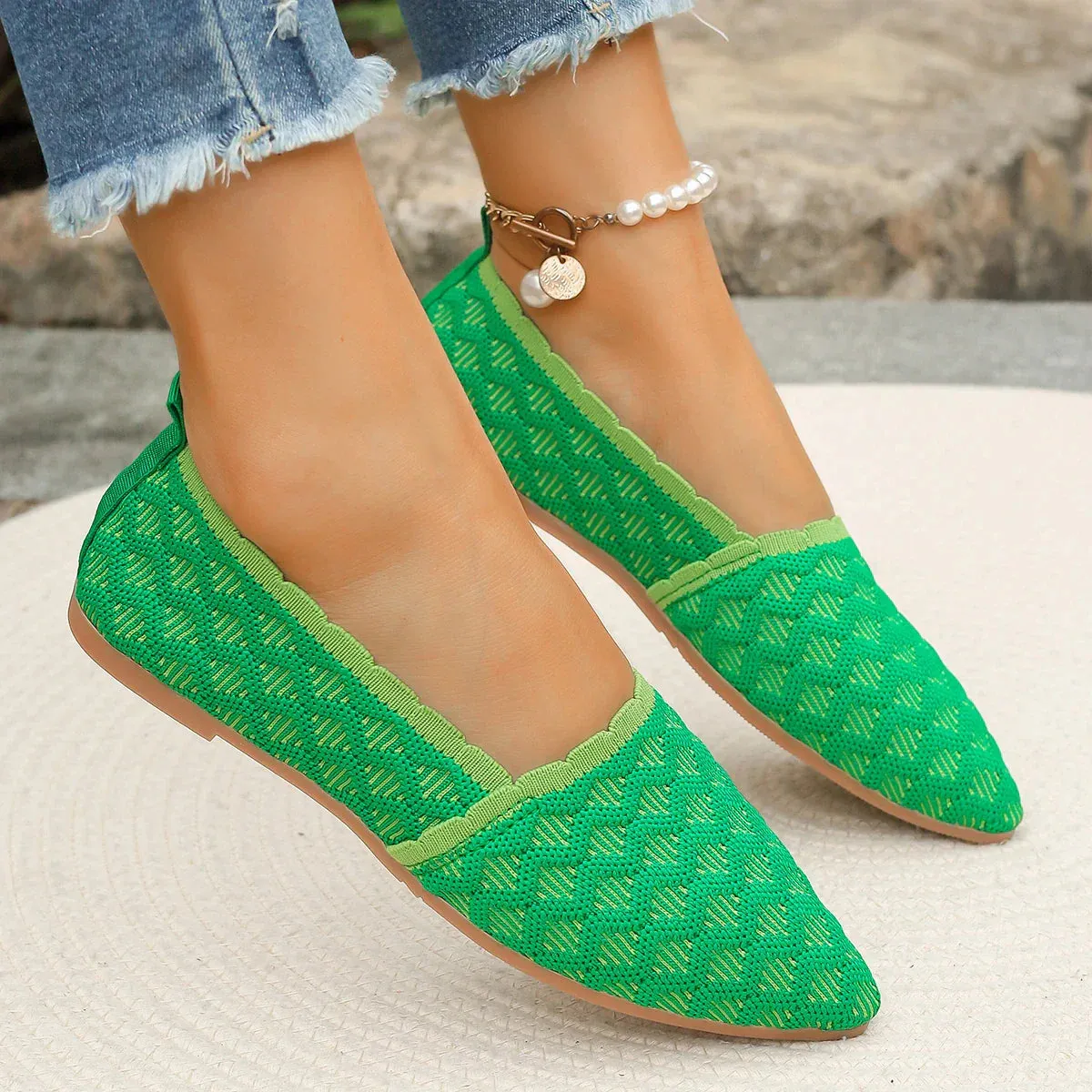 Woven Pointed Ballet Flats