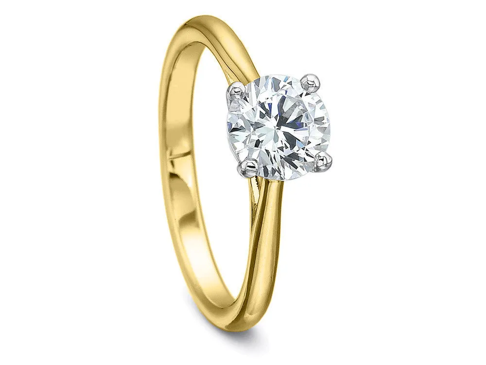 Yellow Gold Diamond Solitaire Ring